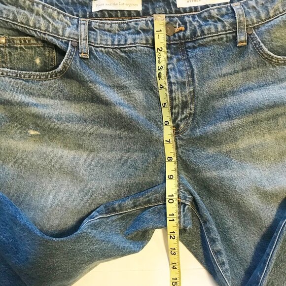 ANTHROPOLOGIE PILCRO Hyphen Boy Fit Fringe Crop Jeans Womens 32 - Picture 9 of 10